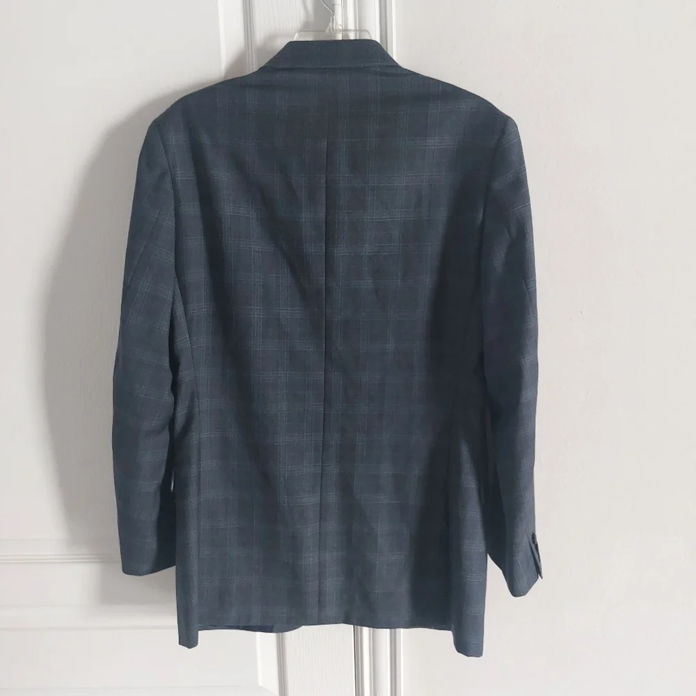 Banana Republic Blazer Sport Coat Size 38R Tailored Fit Plaid Two Button Wool